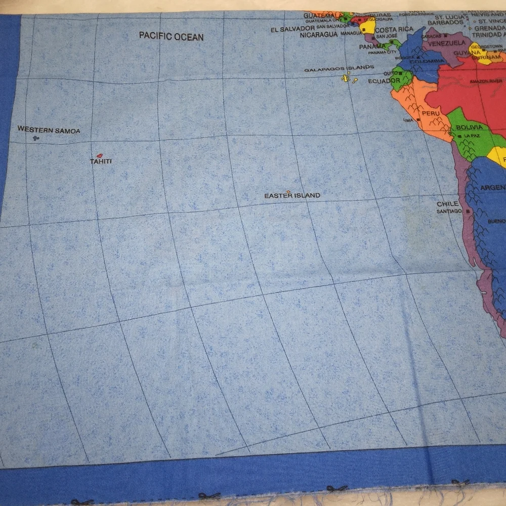 FABRIC Vintage Fabric Map Panel c. 1999, some of these countries don't e…